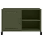 vidaXL Meuble TV vert olive 68x39x43 5 cm acier laminé à froid