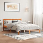 vidaXL Cadre de lit sans matelas cire marron 140x200cm bois pin massif