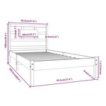vidaXL Cadre de lit sans matelas 90x200 cm bois massif