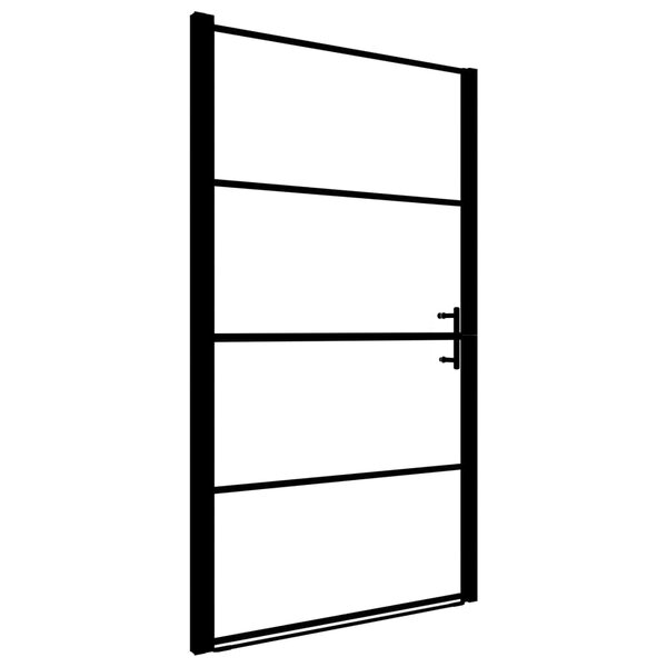 vidaXL Porte de douche verre trempé dépoli 81x195 cm noir