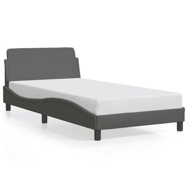 vidaXL Cadre de lit sans matelas gris foncé 100x200 cm tissu