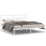 vidaXL Cadre de lit métal avec tête de lit blanc 200x200 cm