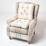 Coussin rehausseur lombaire en coton 45 x 45 cm - Crème - HOMESCAPES