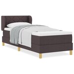 vidaXL Lit à sommier avec matelas - Marron foncé  80x200 cm  Tissu