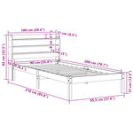 vidaXL Cadre de lit sans matelas blanc 90x200 cm bois de pin massif