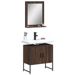 vidaXL Ensemble d'armoires de salle de bain 2 Pièces chêne marron