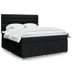 vidaXL Sommier à lattes de lit avec matelas Noir 180x200 cm Tissu