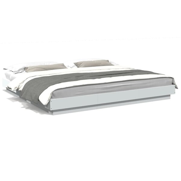 vidaXL Cadre de lit avec lumières LED sans matelas blanc 180x200 cm