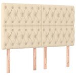 vidaXL Cadre de lit avec tête de lit Crème 160 x 200 cm Tissu