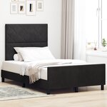 Lit vidaXL Noir 120x190 cm Velours