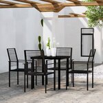 vidaXL Ensemble à manger de jardin 5 Pièces Noir