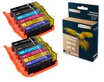 Qualitoner - 12 cartouche compatible pour canon 580xl - 581xl 580 xl - 581 xl noir xxl (x2) + cyan (x2) + magenta (x2) + jaune (x2) + noir (x2) + photo bleu (x2) ()