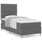 vidaXL Lit à ressorts avec matelas gris foncé 90 x 200 cm tissu