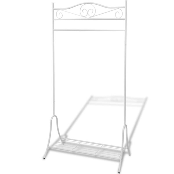 vidaXL Portant à vêtements Blanc Acier
