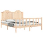 vidaXL Cadre de lit avec tête de lit 160x200 cm bois massif