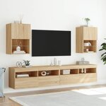 vidaXL Meubles TV avec lumières LED 2 Pièces chêne sonoma 40 5x30x60 cm