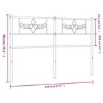 vidaXL Tête de lit métal noir 140 cm