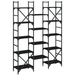 vidaXL Bibliothèque noir 127 5x28 5x172 5 cm bois d'ingénierie