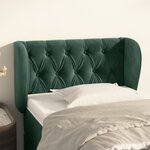vidaXL Tête de lit avec oreilles Vert foncé 83x23x78/88 cm Velours