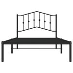 vidaXL Cadre de lit métal avec tête de lit noir 100x190 cm