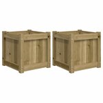 vidaXL Jardinières 2 Pièces bois de pin imprégné