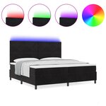 vidaXL Lit à ressorts avec matelas et LED Noir 200x200 cm Velours