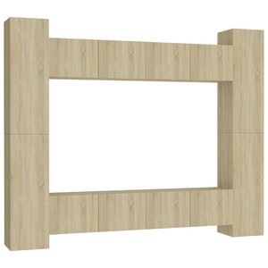 vidaXL Ensemble de meubles TV 8 Pièces Chêne sonoma Bois d'ingénierie