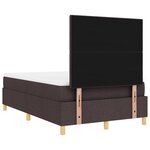 vidaXL Lit avec sommier et matelas marron foncé petit double en tissu