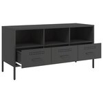 vidaXL Meuble TV noir 100 5x39x50 5 cm acier laminé à froid