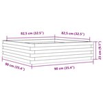 vidaXL Jardinière 90x90x23 cm bois massif douglas