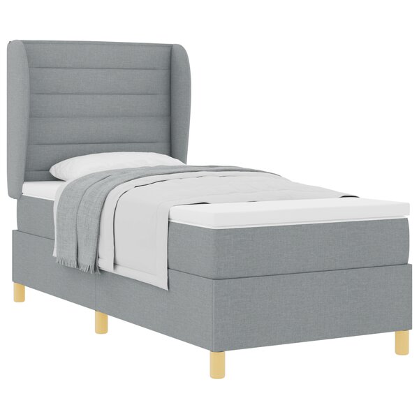 vidaXL Matelas à ressorts Gris clair 90x190 cm Tissu