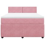 vidaXL Sommier à lattes de lit avec matelas Rose 140x190 cm Velours