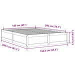 vidaXL Cadre de lit sans matelas blanc 160x200 cm bois de pin massif