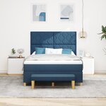 vidaXL Lit Box Spring avec Matelas et Banc Bleu 140x200 cm Tissu