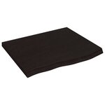 vidaXL Dessus de table marron foncé bois chêne massif traité