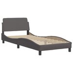 vidaXL Cadre de lit avec LED sans matelas gris 100x200 cm