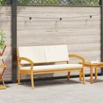 Banc de jardin vidaXL avec coussins 115x70x72 cm en bois d'acacia