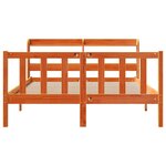 vidaXL Cadre de lit et tête de lit sans matelas cire marron 120x200 cm