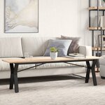 vidaXL Table basse cadre en Y 160x40x45 cm bois de pin massif et fonte