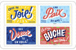 Carnet de 12 timbres - Les petits mots pour de Grandes Fêtes - Lettre verte