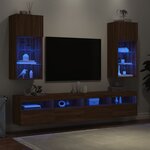 vidaXL Meubles TV avec lumières LED 2 Pièces chêne marron 40 5x30x90 cm