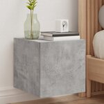 vidaXL Meubles TV muraux et lumières LED 2Pièces gris béton 30 5x35x30 cm