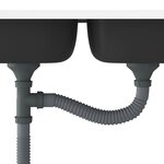 vidaXL Évier de cuisine à double évier argenté 1200x600x155 mm inox
