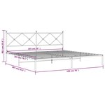 vidaXL Cadre de lit métal sans matelas et tête de lit blanc 193x203 cm