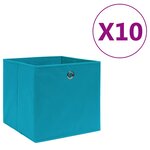 vidaXL Boîtes de rangement 10 Pièces Tissu intissé 28x28x28 cm Bleu azuré