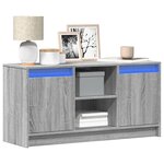 vidaXL Meuble TV avec LED sonoma gris 100x34x50 cm bois d'ingénierie