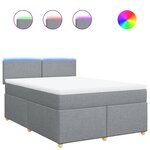 vidaXL Sommier à lattes de lit avec matelas Gris clair 140x190cm Tissu