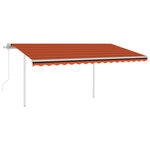 vidaXL Auvent automatique capteur de vent et LED 4 5x3 m Orange marron