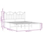 vidaXL Cadre de lit métal sans matelas avec tête de lit noir 140x190cm