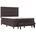 vidaXL Lit avec Sommier et Matelas & Banc Marron Foncé 140x200 cm Tissu